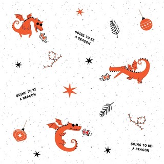 Бумага упаковочная Lucky Дракон, белая, 70 х 100 см, BeSmart N3892 1