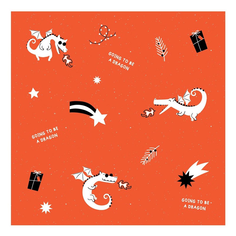 Бумага упаковочная Lucky Дракон, красная, 70 х 100 см, BeSmart N3893