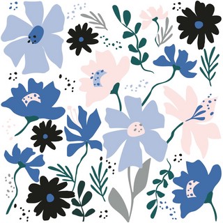 Бумага упаковочная 'Sentiment. Синие цветы' 70х100 см 1