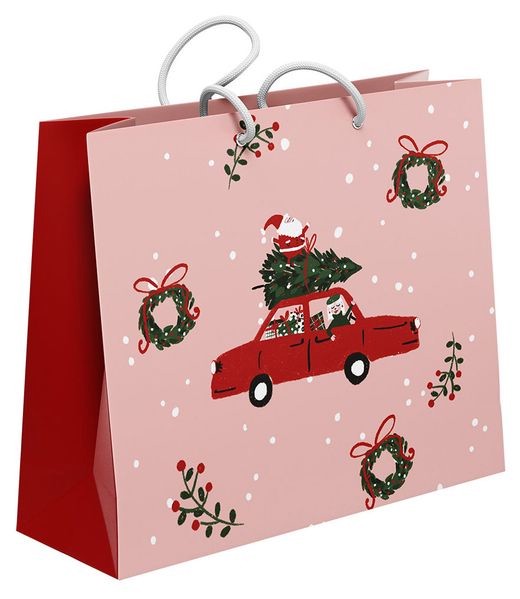 Пакет подарочный 'Санта на машине', 32 х 32 см, BeSmart N3006