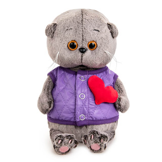 Басик Baby в дутом жилете с сердечком, 20 см, артикул BB-123