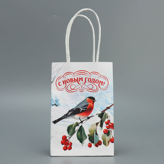 Пакет крафтовый «Зимушка», 15 x 10 x 6 см 4