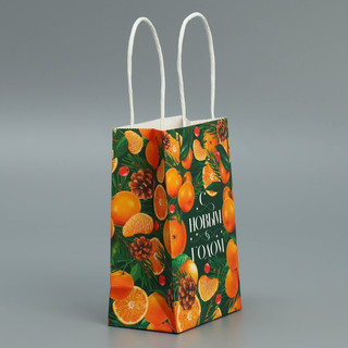 Пакет крафтовый «Мандариновое настроение», 15 x 10 x 6 см 2