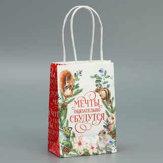 Пакет крафтовый «Мечты сбудутся», 15 x 10 x 6 см 3