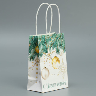 Пакет крафтовый «Роскошь Нового года», 15 x 10 x 6 см 2