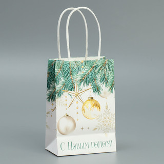 Пакет крафтовый «Роскошь Нового года», 15 x 10 x 6 см 3