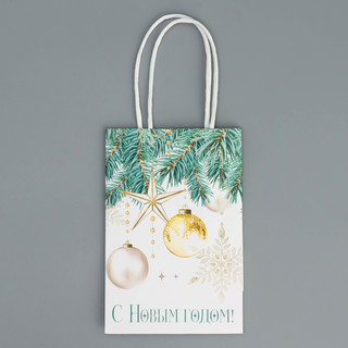 Пакет крафтовый «Роскошь Нового года», 15 x 10 x 6 см 7