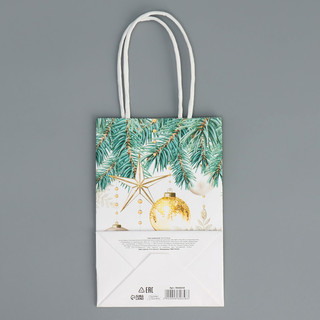 Пакет крафтовый «Роскошь Нового года», 15 x 10 x 6 см 8