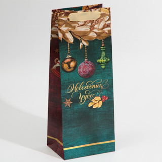 Пакет под бутылку «Новогодних Чудес», 13 х 36 х 10 см 3