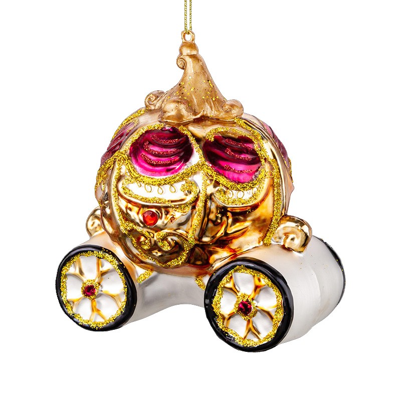 Украшение Карета Золушки 12см, стекло