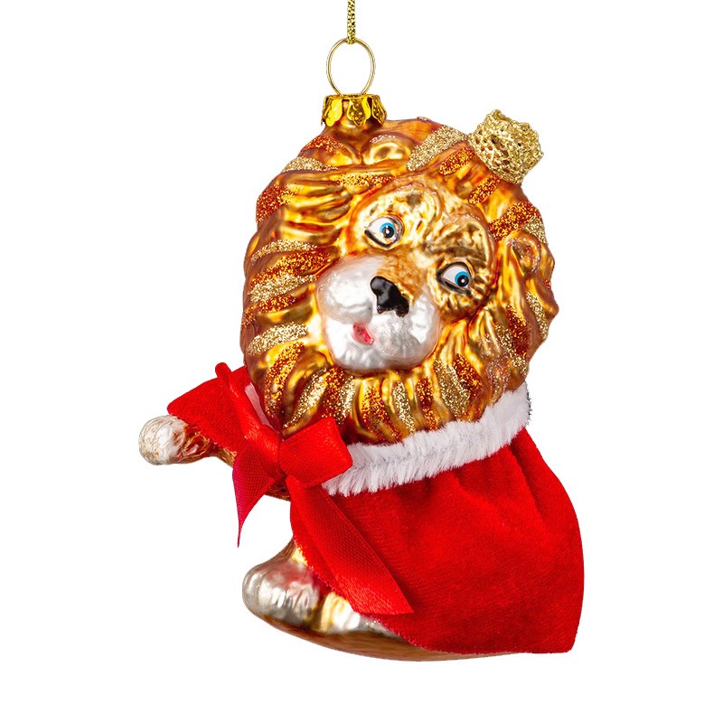 Украшение Храбрый Лев 10см, стекло