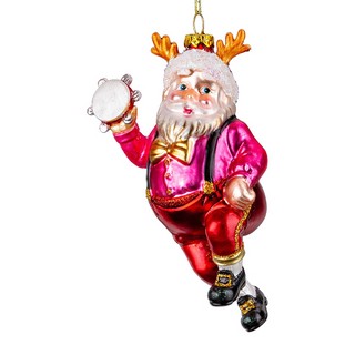 Украшение Санта на вечеринке 15см, стекло
