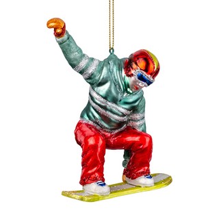 Украшение Сноубордист 15см, стекло
