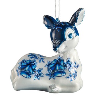 Украшение Олененок 10см, стекло