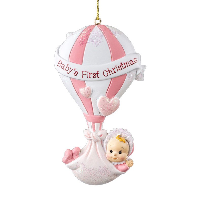 Украшение Малышка на воздушном шаре 10.5см, полирезина