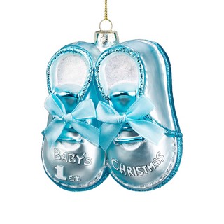 Украшение Пинетки голубые 11см, стекло