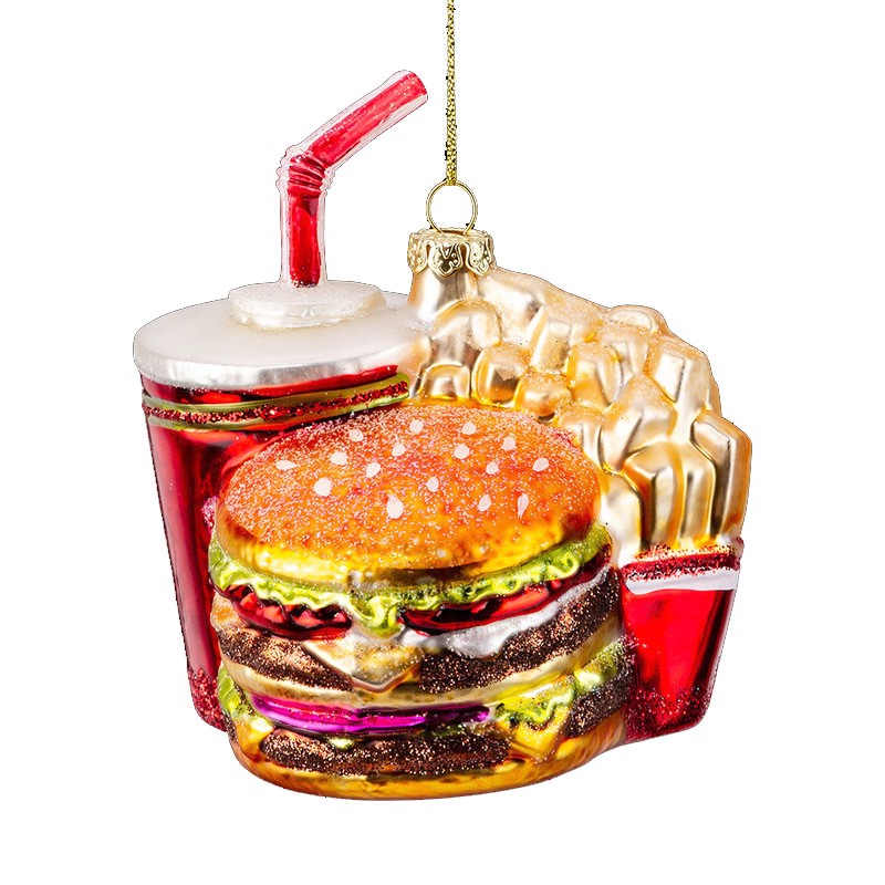 Украшение Любимый фастфуд 11см, стекло