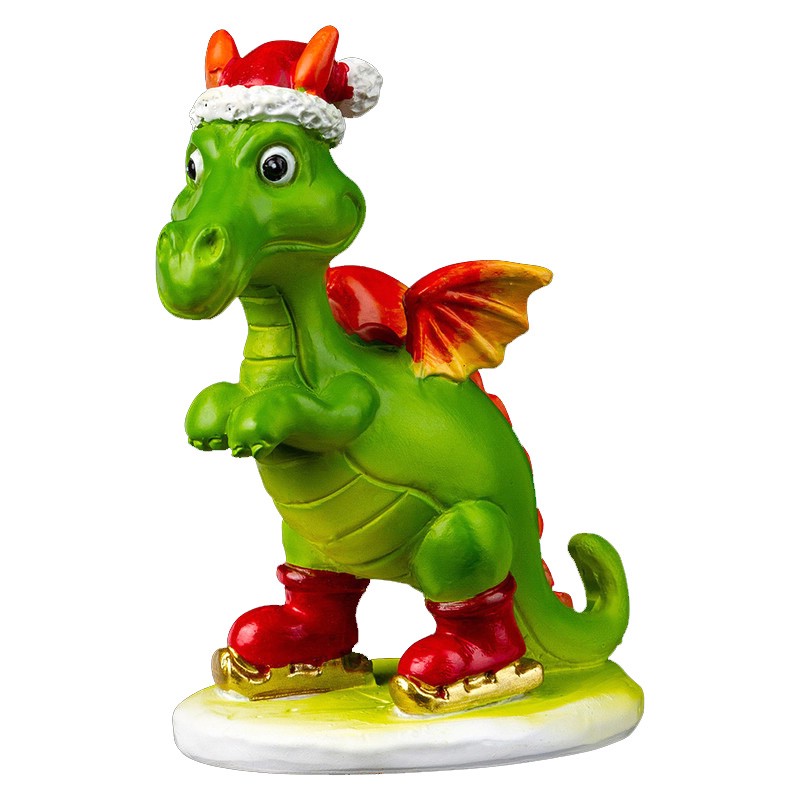 Сувенир Дракон на коньках 8.5см, полирезина