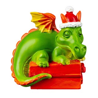 Сувенир Дракон на подарке 6см, полирезина