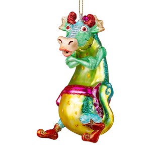 Украшение Дракон удивленный 14см, стекло