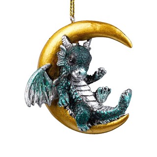 Украшение Дракоша на месяце 7.5см, полирезина