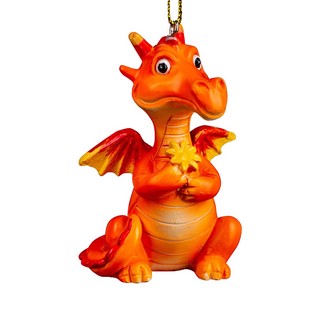 Украшение Дракон с цветком 7см, полирезина