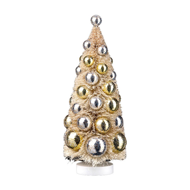 Сувенир Ель с золотыми шарами 28см