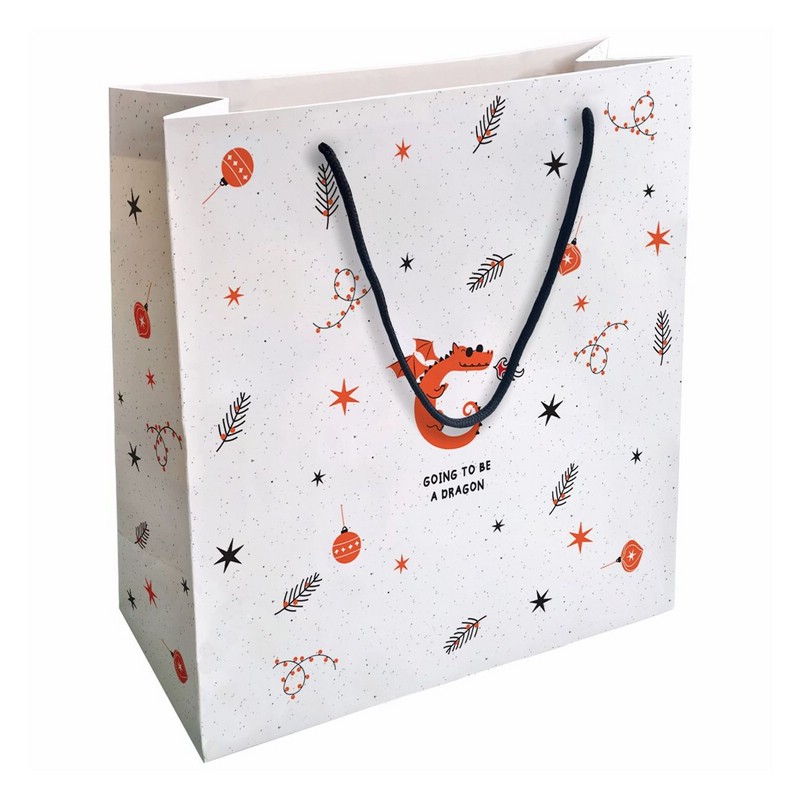 Пакет подарочный Lucky Дракон, белый, 32 х 32 см, BeSmart N4036