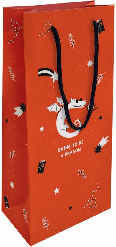 Пакет подарочный Lucky Дракон, красный, 15 х 32 см, BeSmart N4024