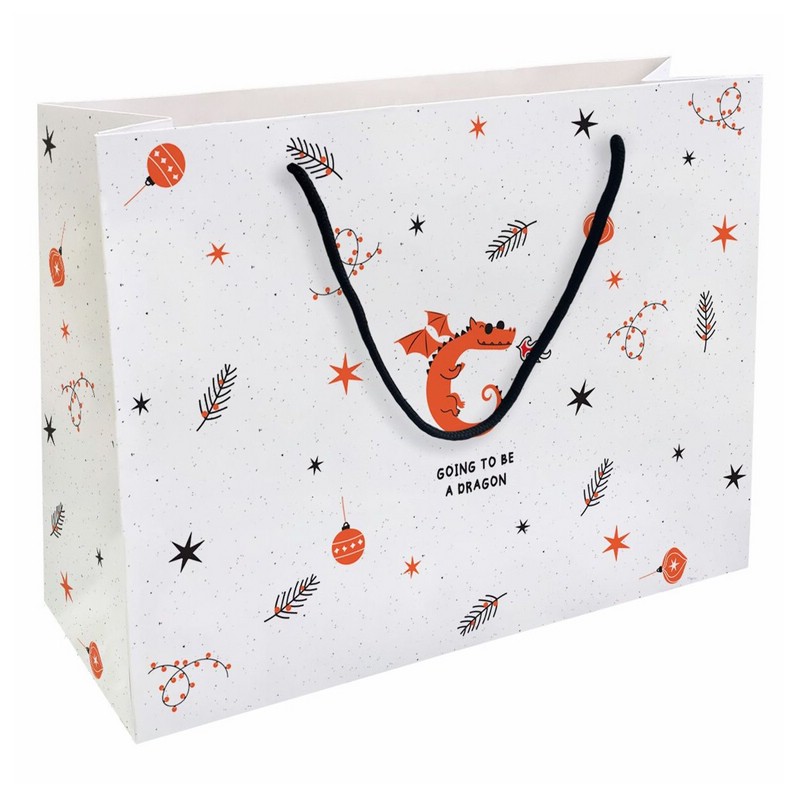 Пакет подарочный Lucky Дракон, белый, 36 х 26, Be Smart N4038