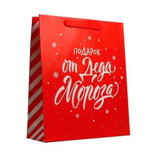Пакет ламинированный вертикальный «Подарок от Деда Мороза», M...