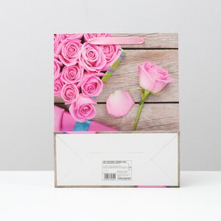 Пакет ламинированный 'Розовые розы', 26 x 32 x 12 см 2