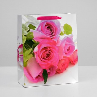Пакет ламинированный 'Очаровательные розы', 26 x 32 x 12 см