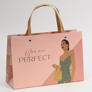 Пакет подарочный «Ты идеальна», 30 x 20 x 10 см