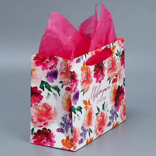 Пакет ламинированный с тишью «Счастье», 23 x 18 x 10 см 2