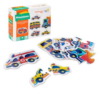 Пазлы 'Машинки', 12 деталей, Genio Kids 2