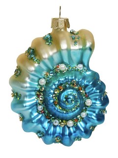 Ракушка Аммонит, бирюзовая, 9.5 см