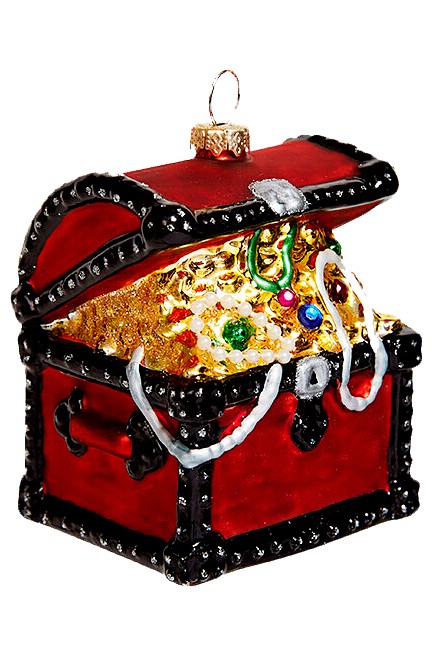 Сундук с сокровищами, стекло, 10 см, Holiday Classics