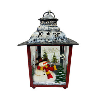 Фонарь декоративный заснеженный 'Наилучшие пожелания на Рожде...