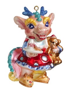 Дракон Девочка с печеньем и медвежонком, 11 см 1