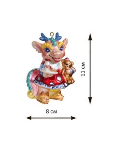 Дракон Девочка с печеньем и медвежонком, 11 см 3