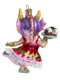Дракон девушка с рождественским рулетом, 13 см 2