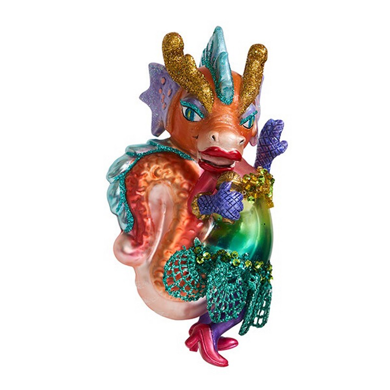 Дракон Леди в караоке, 13.5 см, стекло+полистоун