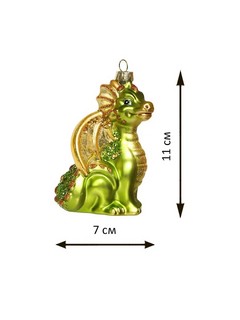 Дракон Китайский зелёный, 11 см, стекло 4