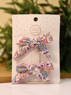 Набор заколок для волос 'Flower bows', pink, 2 шт. в наборе