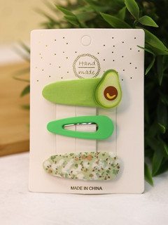 Набор заколок для волос 'Green avocado', 3 шт. в наборе