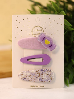 Набор заколок для волос 'Purple candy', 3 шт. в наборе