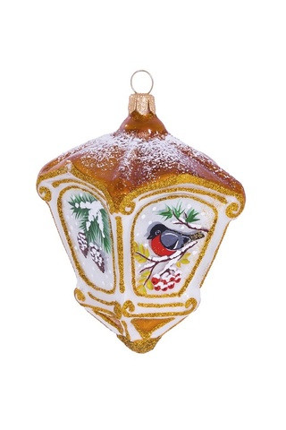 Елочное украшение 'Фонарь Ветка', стекло, артикул С 2280