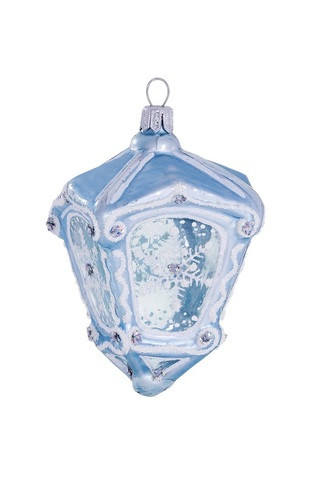Елочное украшение 'Фонарь Снежинка', стекло, артикул С 2283