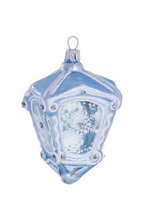 Елочное украшение 'Фонарь Снежинка', стекло, артикул С 2283